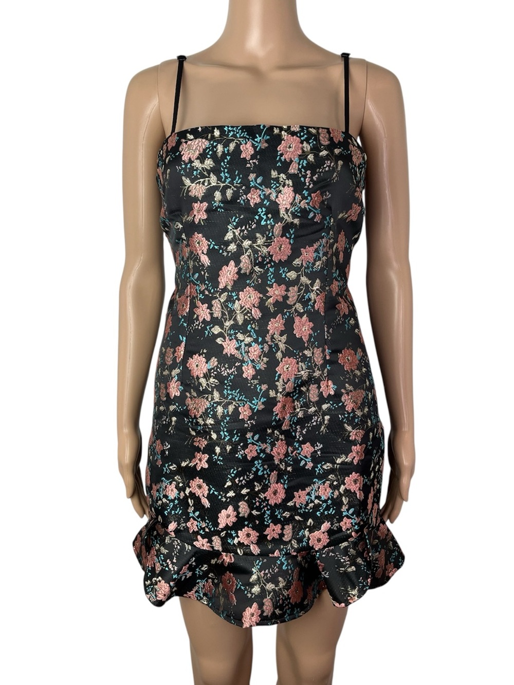 New Superdown Macey Ruffle Floral Jacquard Sleeveless Mini Party Dress